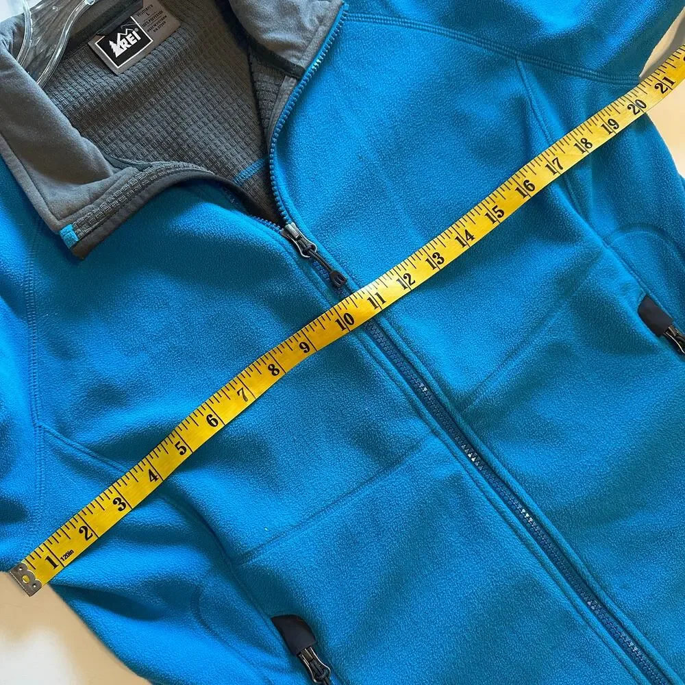 REI Fleece Full Zip Jacket Womens Large Electric Blue Outdoors Outerwear Gorp